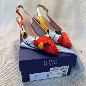 Stuart Weitzman Red Yellow Heels Slingback
